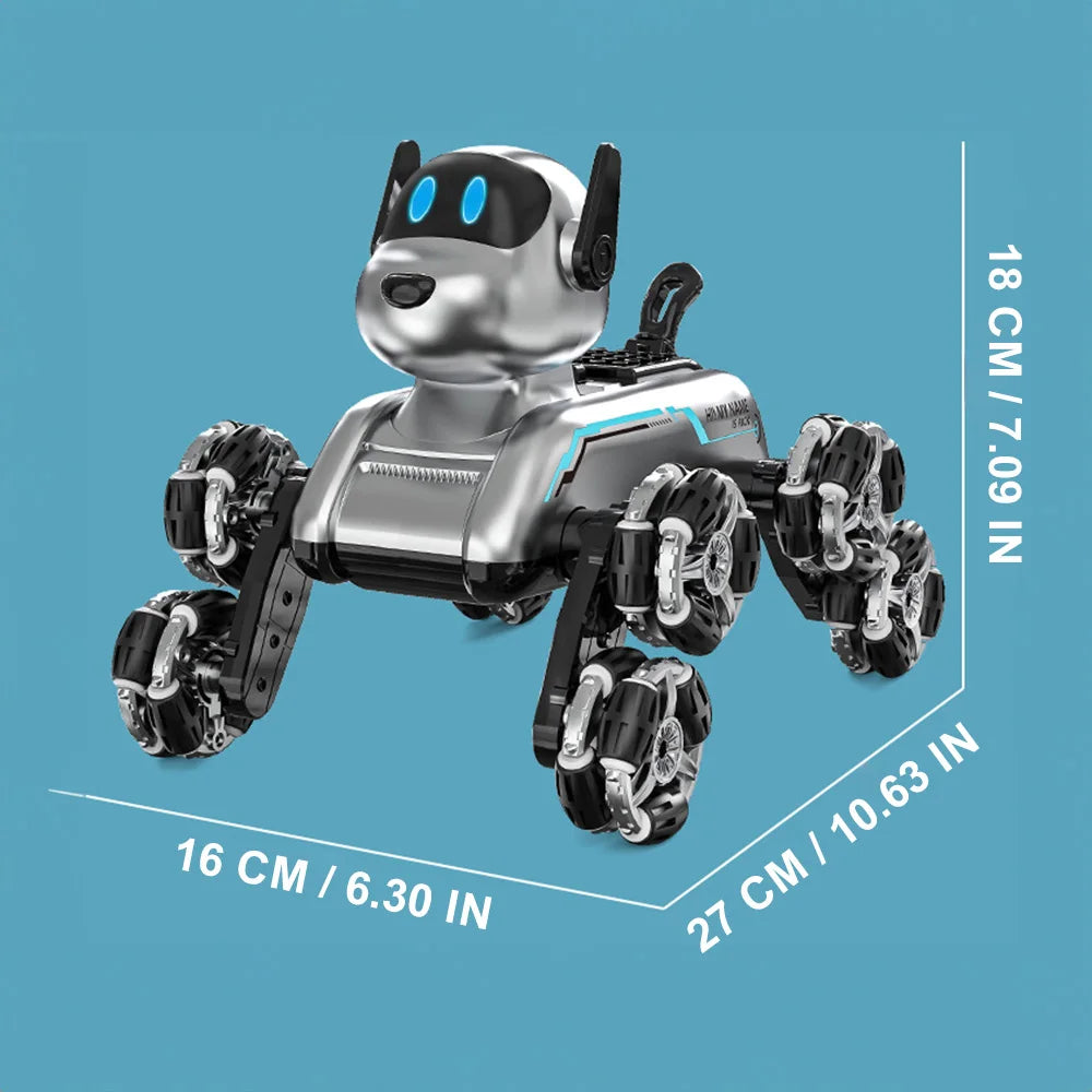 Children's 8-Wheel Drive Stunt Mechanical Robot Dog Toy 2.4Ghz Remote Control Car Toys With Light Music Gift For Kids