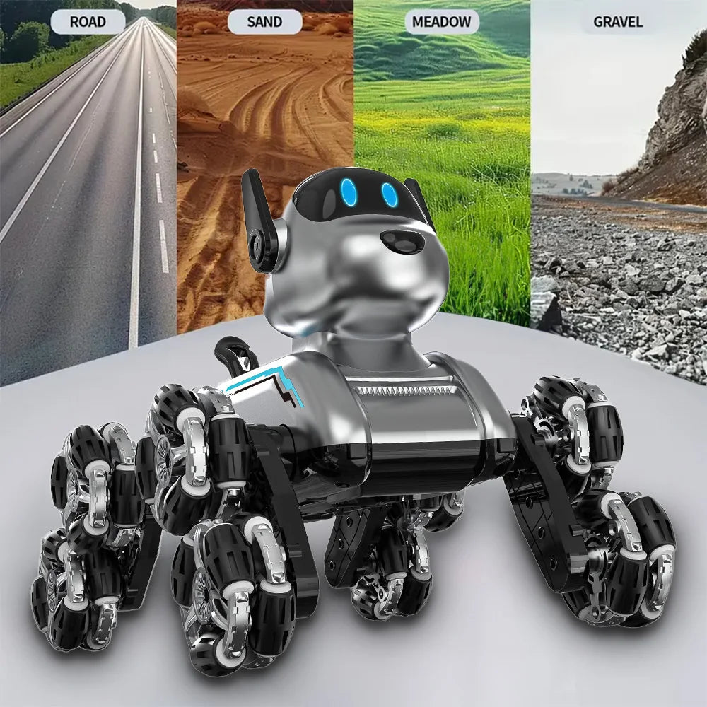Children's 8-Wheel Drive Stunt Mechanical Robot Dog Toy 2.4Ghz Remote Control Car Toys With Light Music Gift For Kids