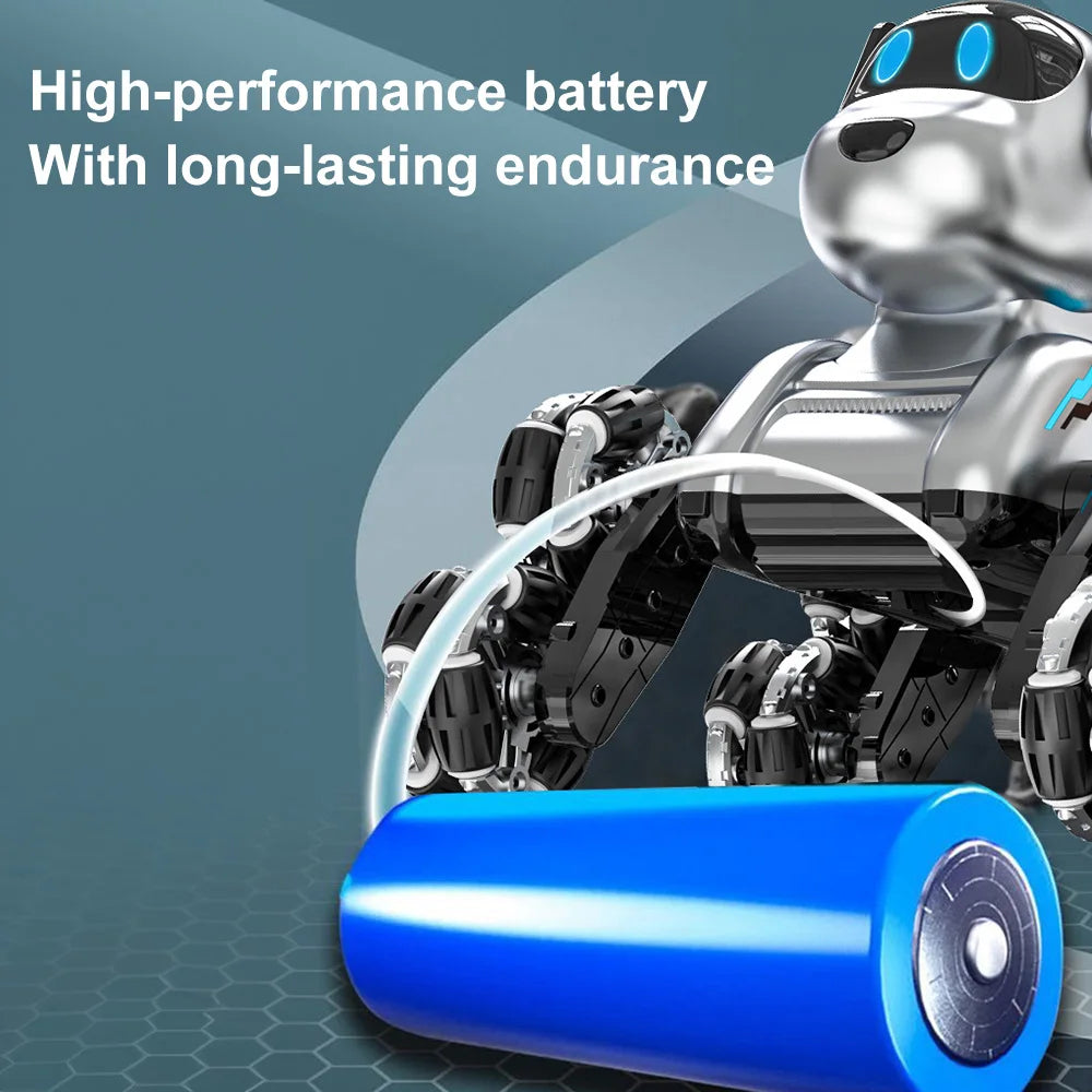 Children's 8-Wheel Drive Stunt Mechanical Robot Dog Toy 2.4Ghz Remote Control Car Toys With Light Music Gift For Kids