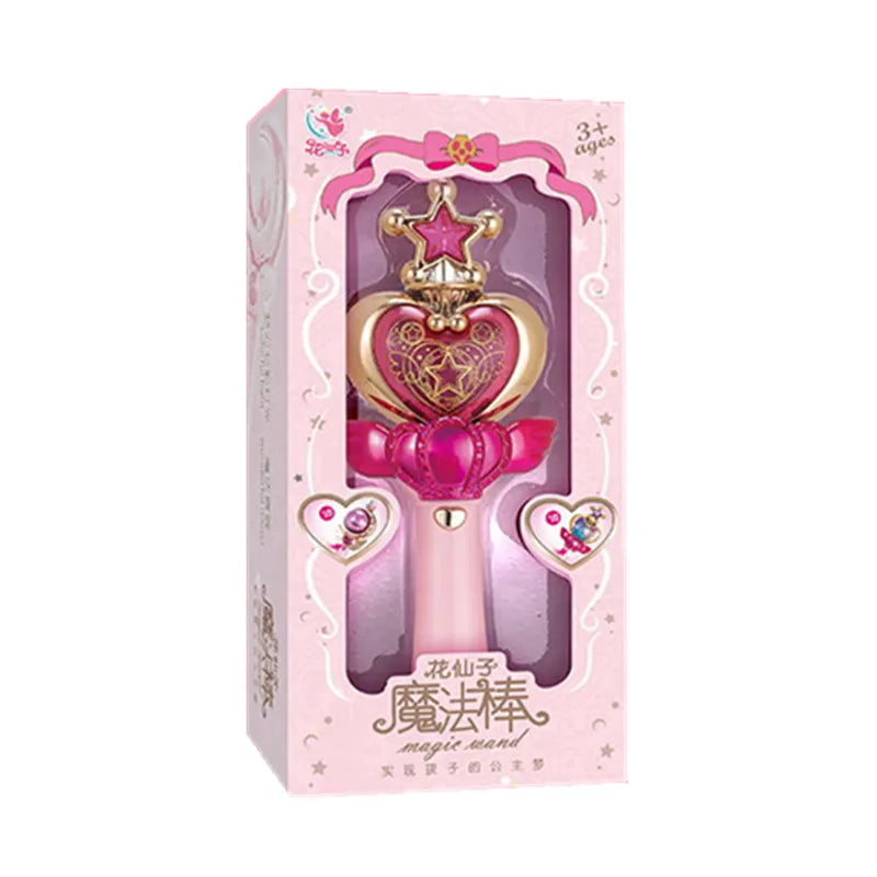 Flower Fairy Glowing Sound Effects Stars Magic Wand Children Magic Fairy Princess Costume Props Dollhouse Party Favor For Girls