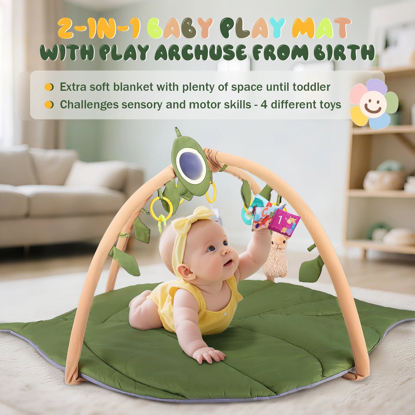 Baby Play Arch Premium Baby Play Mat Including Milestone Cards Baby Play Mat Baby Crawling Mat Extra Thick Crawling Blanket