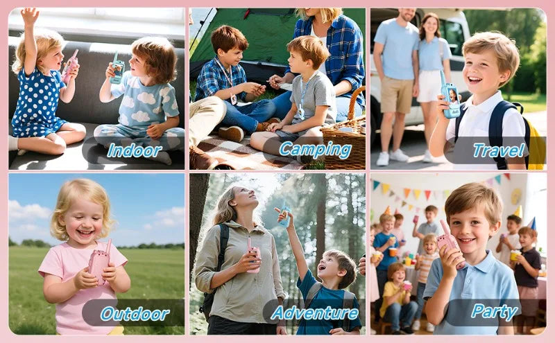 2PC Kids HD-Video Walkie Talkies 3 Styles Intercom USB Charging Indoor Outdoor Child's Toys Birthday Gifts for Boys Girls Age 3+