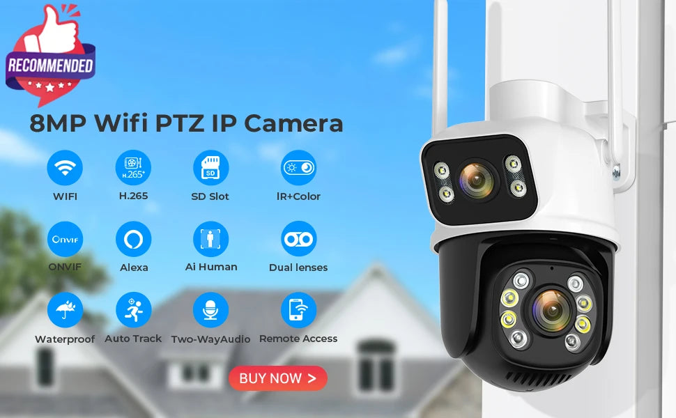 BESDER 4MP WiFi Camera with Dual Screens Baby Monitor Night Vision Indoor Mini PTZ Security IP Camera CCTV Surveillance Cameras