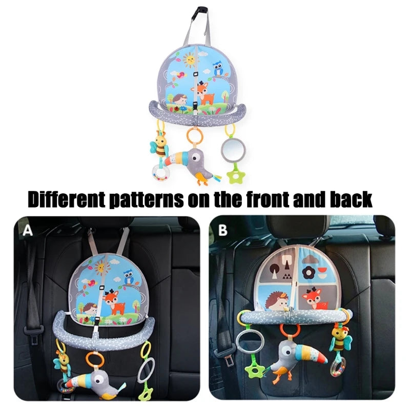 Baby Car Seat Toys for Babies 0 12 Months Kick Play Activity Center Spiral Plush Hanging Toys for Car Seat Stroller Crib Rattle