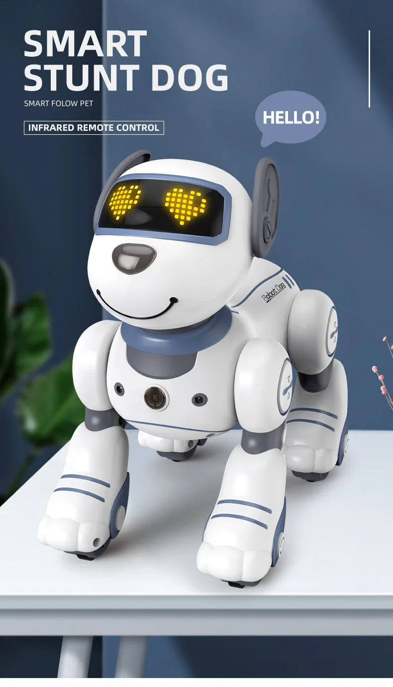 Smart Robotic Dog Toy: Voice Control, Programmable Stunt Tricks, Touch Sensing, Music & Dance, Gift for Boys Kids