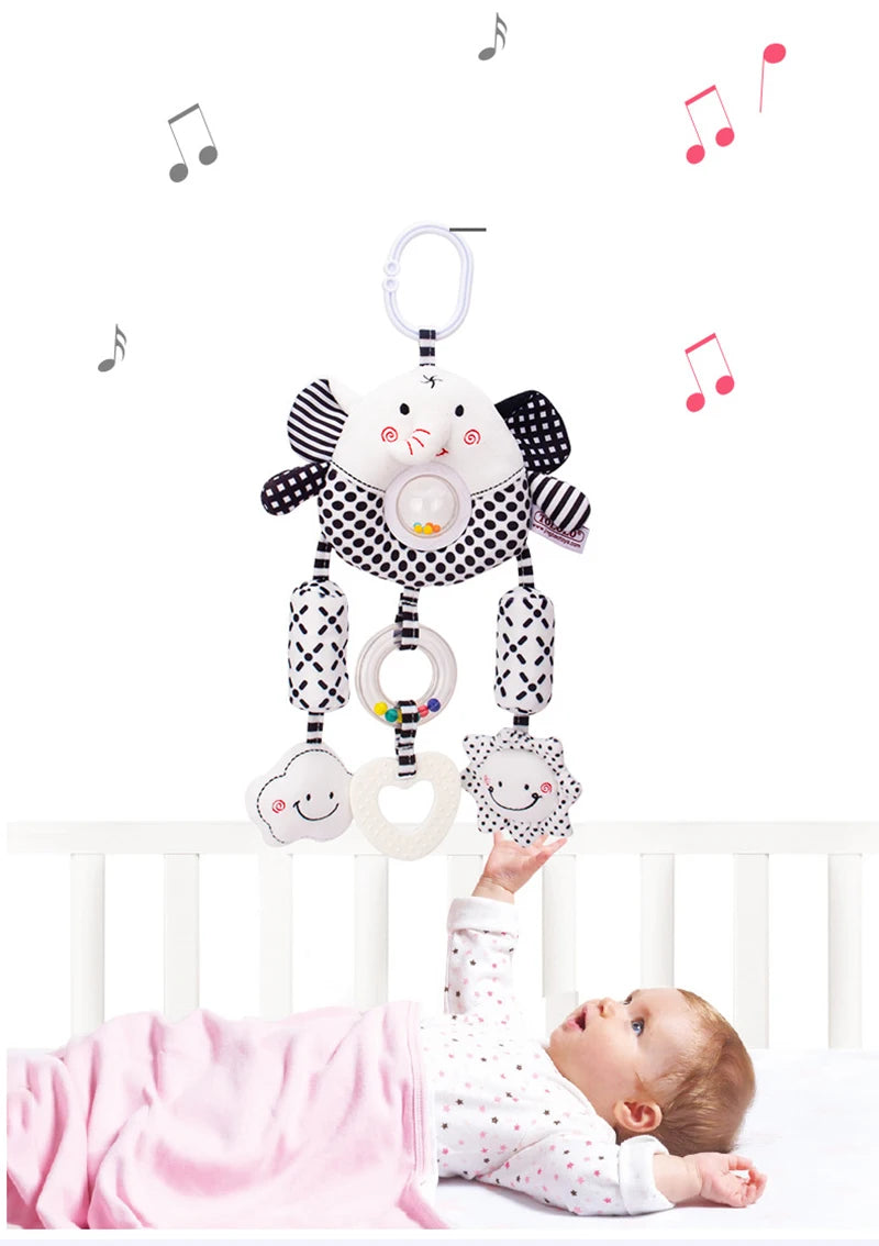 Baby Car Seat Toys for Babies 0 12 Months Kick Play Activity Center Spiral Plush Hanging Toys for Car Seat Stroller Crib Rattle