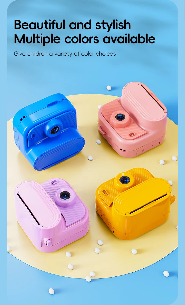 48MP DIY Instant Print Camera for Kids 1080P HD Toddler Camera Ages 3-12 Toy Cameras Christmas Gift Idea with Print Function