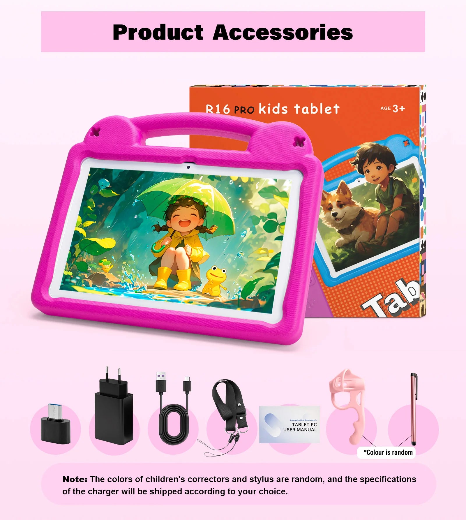 ANRY R16Pro Kids Tablet 10 Inch Android 15 Tablet 8GB(3+5GB) 64GB ROM Dual Camera Learning Education Tablet PC Gift for Children
