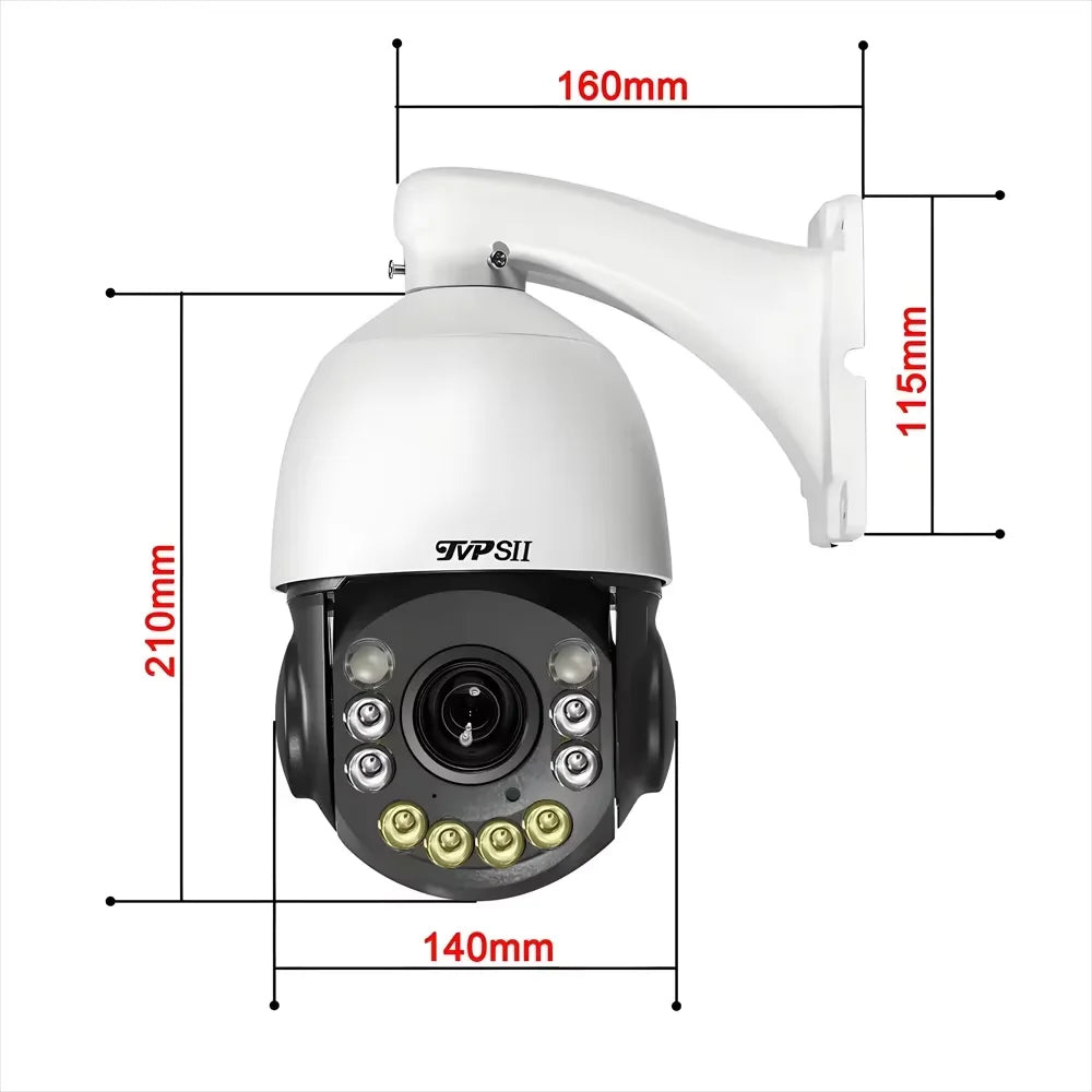 H.265+ Full Color Metal Smart Auto Tracking Cruise 8MP 4K 54X Optical Zoom 360° Audio ONVIF PTZ Speed Dome POE IP Camera