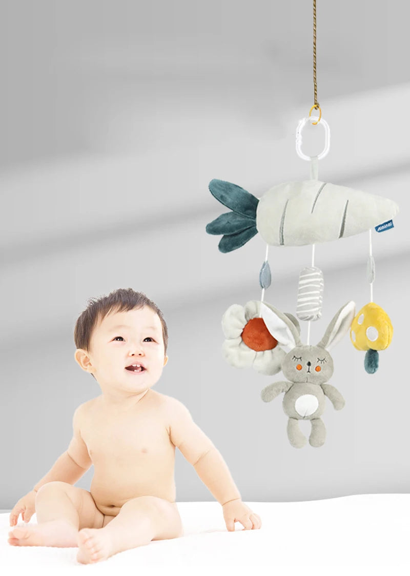 Baby Car Seat Toys for Babies 0 12 Months Kick Play Activity Center Spiral Plush Hanging Toys for Car Seat Stroller Crib Rattle