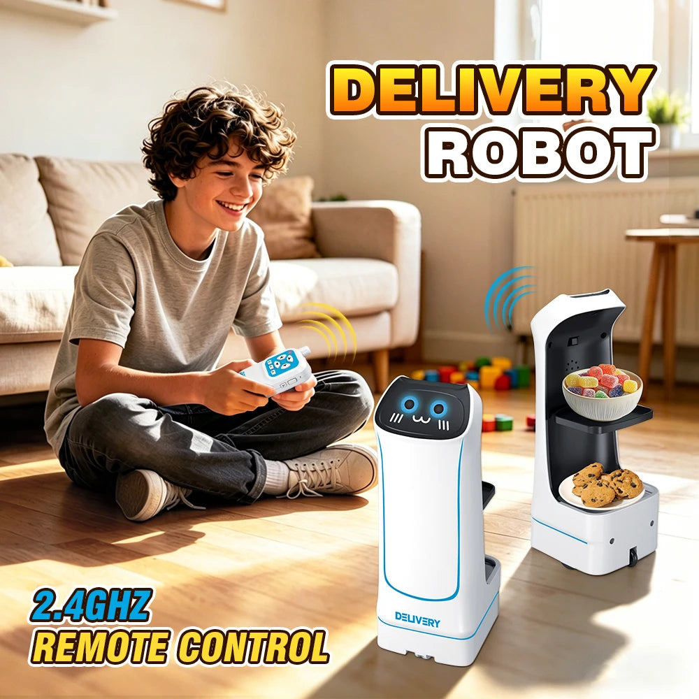 Electric Food Delivery Robots Novel Remote-controlled Car Toys Small Item Transportation Games Funny Surprisest Birthday Gifts