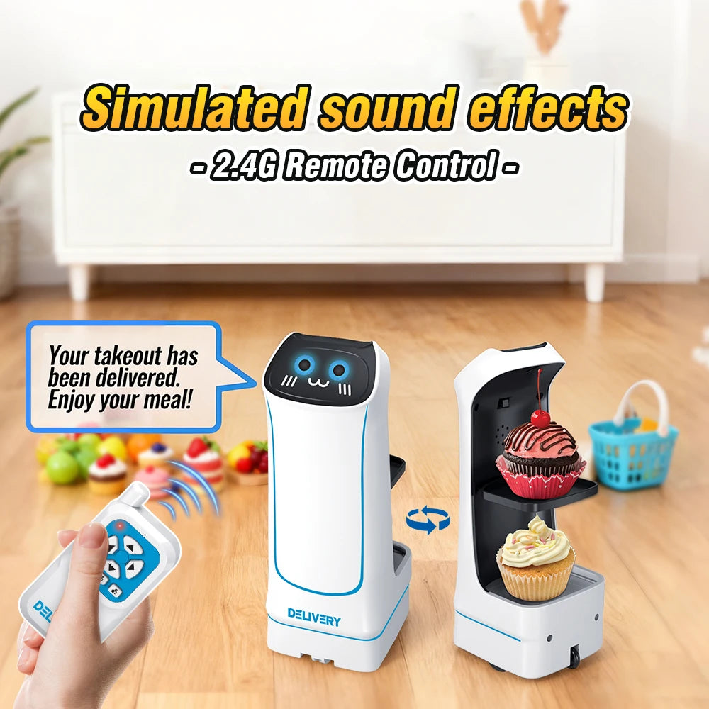 Electric Food Delivery Robots Novel Remote-controlled Car Toys Small Item Transportation Games Funny Surprisest Birthday Gifts