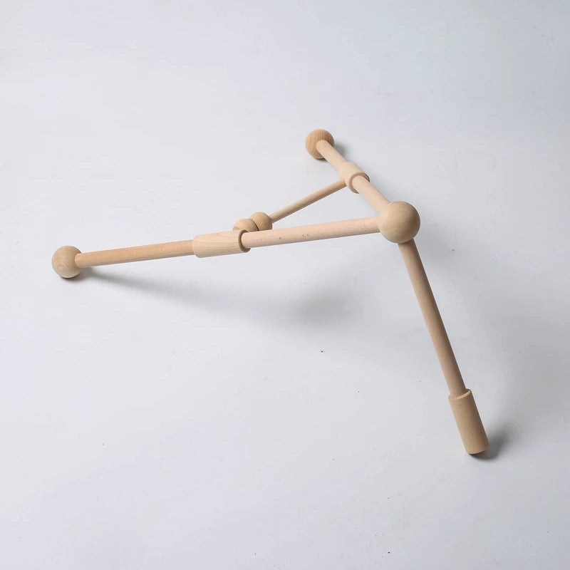 Baby Wooden Gym Frame Rattle Toys Baby Room Decor Newborn Hanging Sensory Toys Foldable Play Gym Frame Kid Holder Bracket Gift