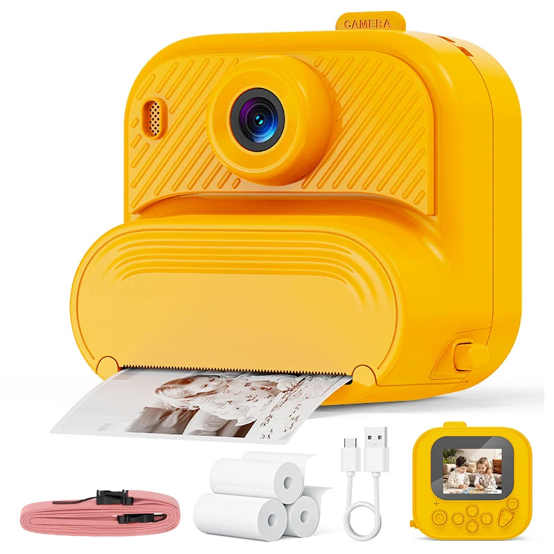 48MP DIY Instant Print Camera for Kids 1080P HD Toddler Camera Ages 3-12 Toy Cameras Christmas Gift Idea with Print Function