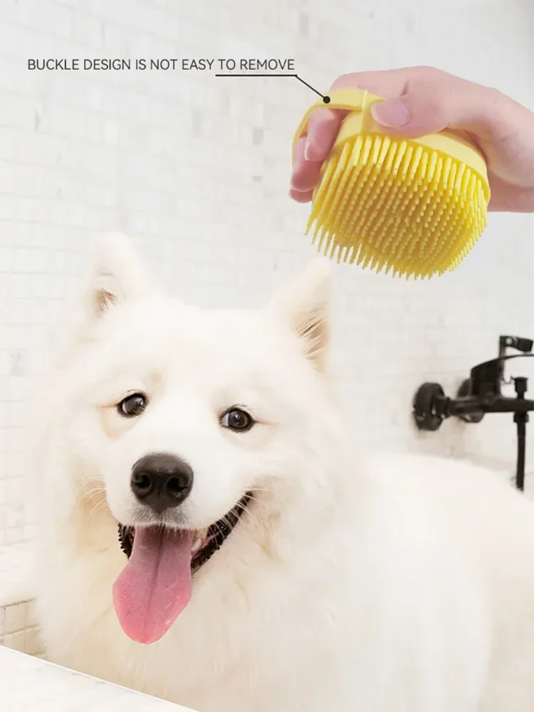 New pet bath massage brush bathroom multifunctional dog cat soft safety silicone pet bath accessories dog cat tools