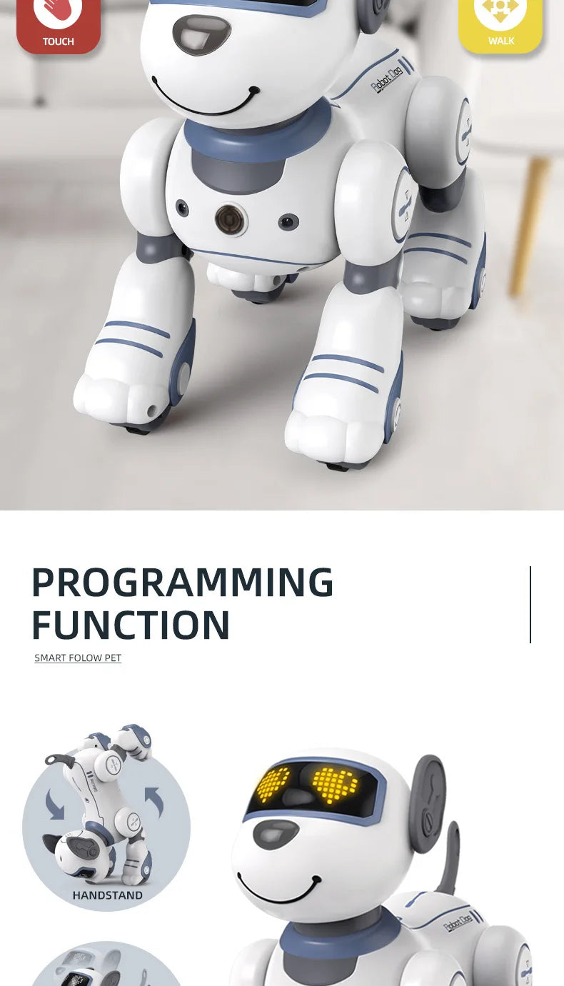 Smart Robotic Dog Toy: Voice Control, Programmable Stunt Tricks, Touch Sensing, Music & Dance, Gift for Boys Kids