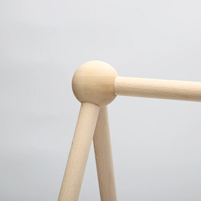 Baby Wooden Gym Frame Rattle Toys Baby Room Decor Newborn Hanging Sensory Toys Foldable Play Gym Frame Kid Holder Bracket Gift