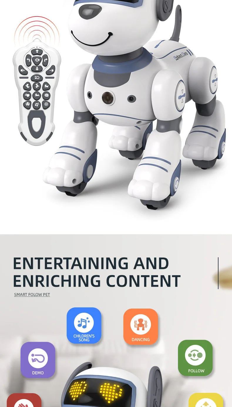 Smart Robotic Dog Toy: Voice Control, Programmable Stunt Tricks, Touch Sensing, Music & Dance, Gift for Boys Kids