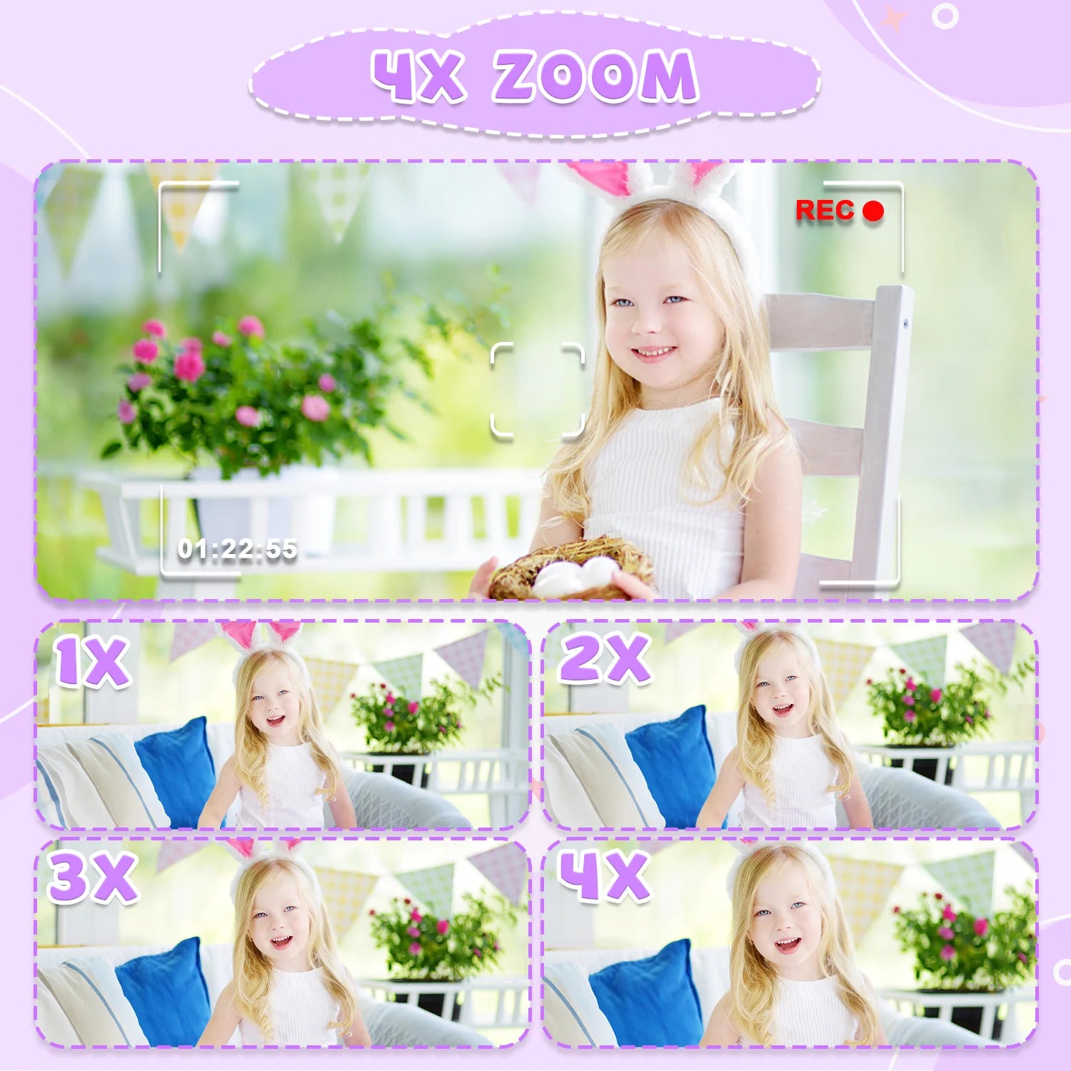 Cute Unicorn Kids Cameras Ages 7-12 Digital Children Camera Mini Toys 1080p HD Video Shooting For Birthday Gifts Baby Camera Toy