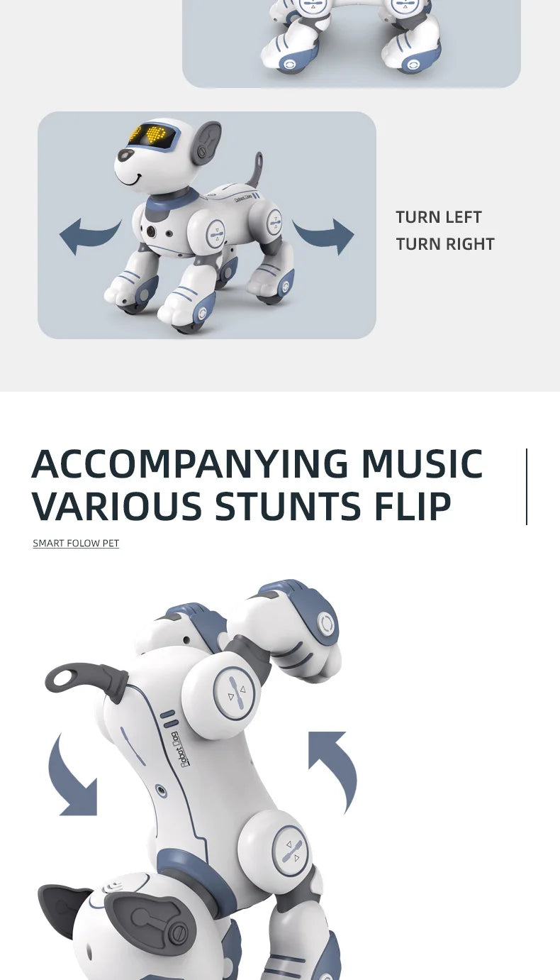Smart Robotic Dog Toy: Voice Control, Programmable Stunt Tricks, Touch Sensing, Music & Dance, Gift for Boys Kids