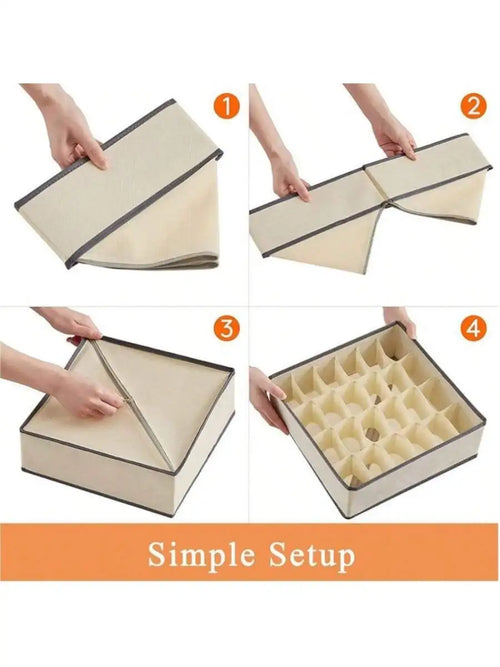 24-Cell Collapsible Organizer For Socks, Underwear, Ties, Accessories