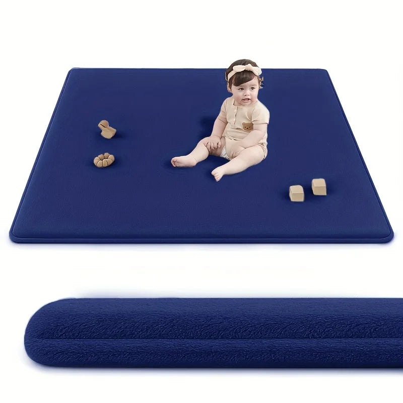 2cm Thick Baby Play Mat for Tummy Time Memory Foam Carpet Large Crawling Soft Velvet Non-Slip Nursery Rug for Floor Kids