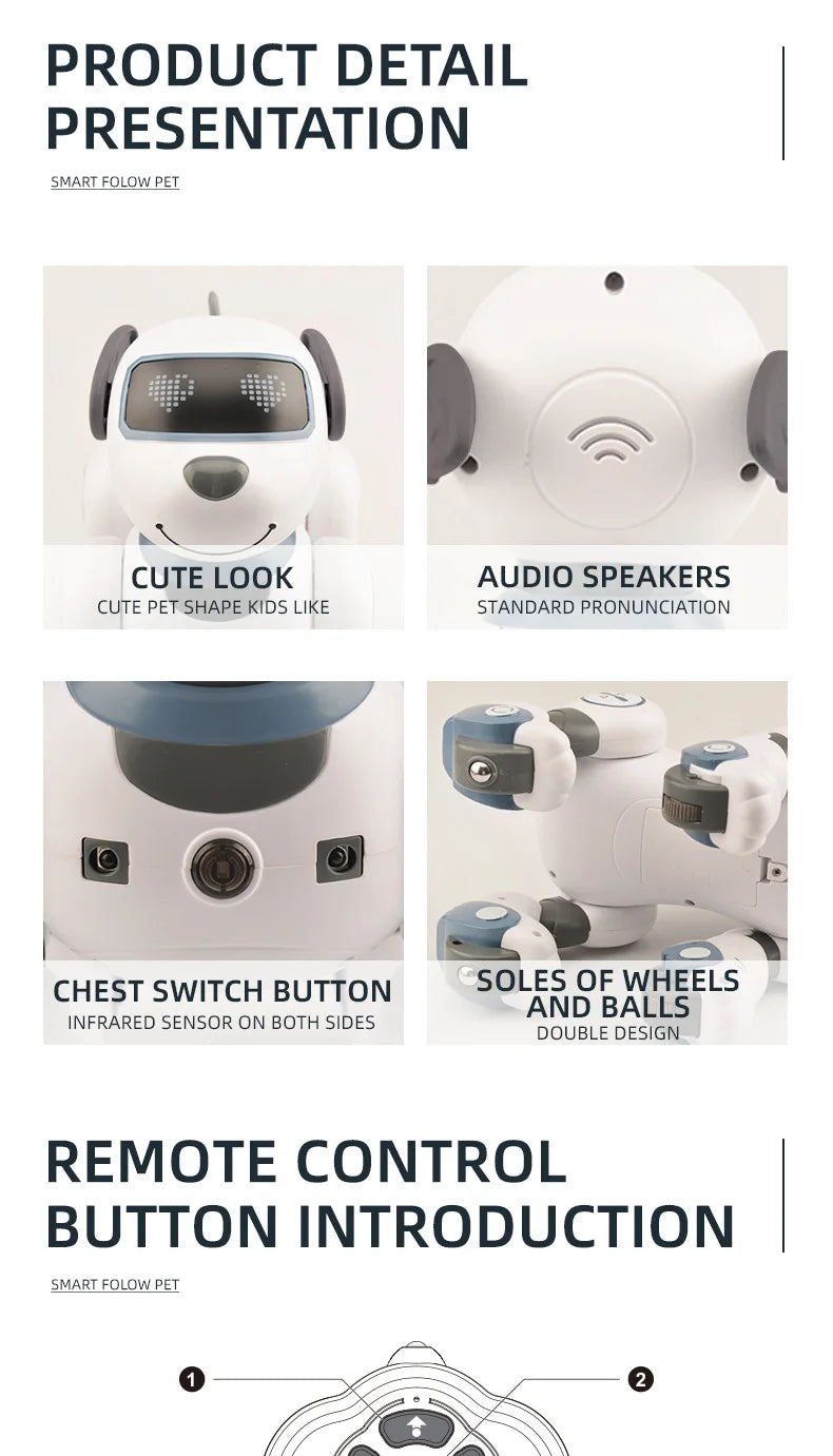 Smart Robotic Dog Toy: Voice Control, Programmable Stunt Tricks, Touch Sensing, Music & Dance, Gift for Boys Kids