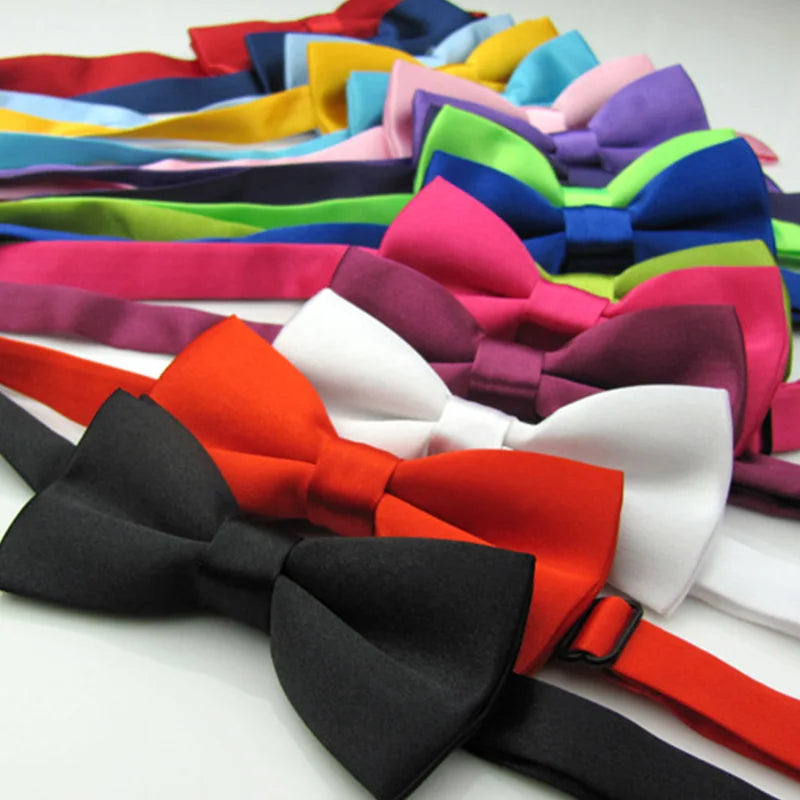 Classic Kids Bowtie Boys Grils Baby Children Bow Tie Fashion Solid Color Mint Green Red Black White  Butterfly Gravata