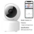 BESDER 4MP WiFi Camera with Dual Screens Baby Monitor Night Vision Indoor Mini PTZ Security IP Camera CCTV Surveillance Cameras