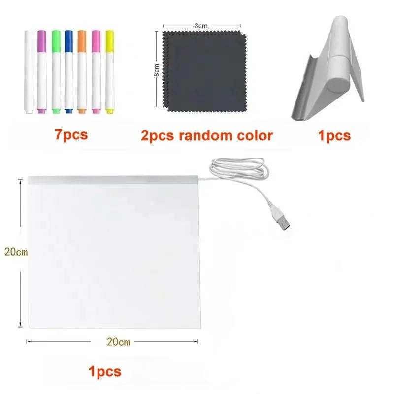 Magic Glow Kids Drawing Board: Reusable LCD Tablet, Erasable Light-Up Doodle Pad for Ages 3-6+ | Fun Educational Toy Menu Board