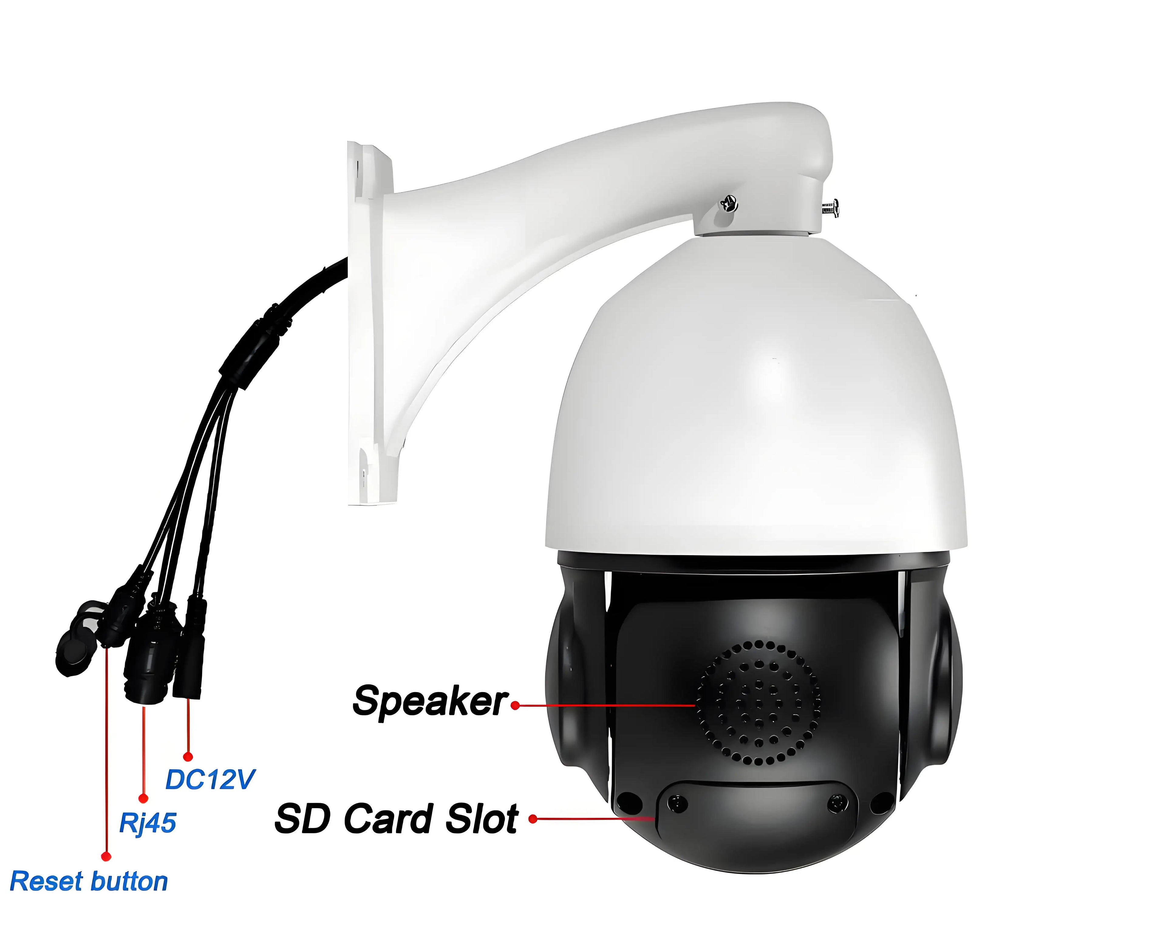 H.265+ Full Color Metal Smart Auto Tracking Cruise 8MP 4K 54X Optical Zoom 360° Audio ONVIF PTZ Speed Dome POE IP Camera