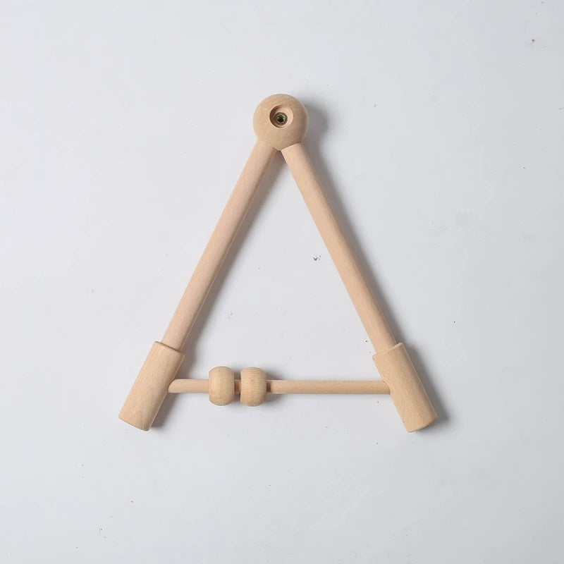 Baby Wooden Gym Frame Rattle Toys Baby Room Decor Newborn Hanging Sensory Toys Foldable Play Gym Frame Kid Holder Bracket Gift