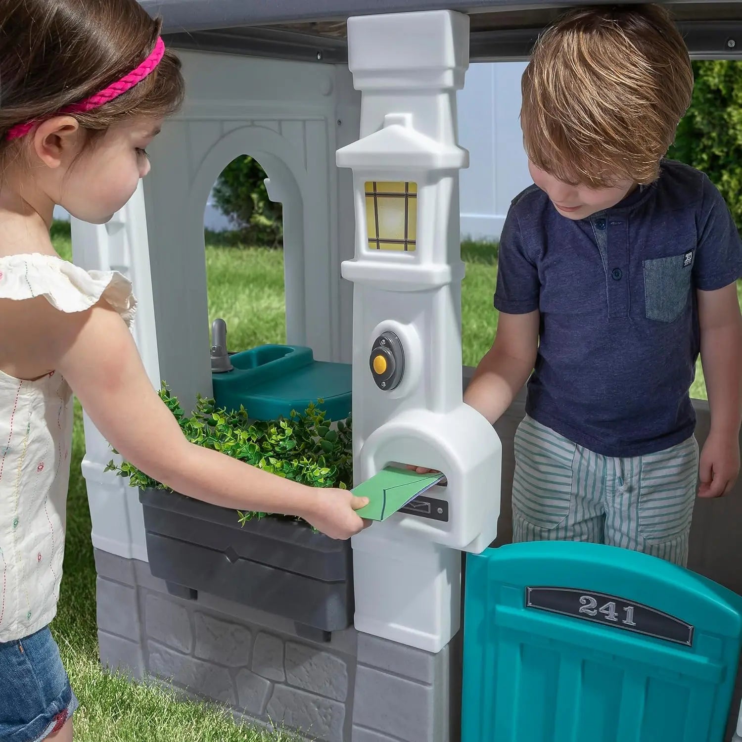 Neat & Tidy Cottage Kids Playhouse, Indoor/Outdoor Playset, Interactive Play with Sounds, Made of Durable Plastic, Customized