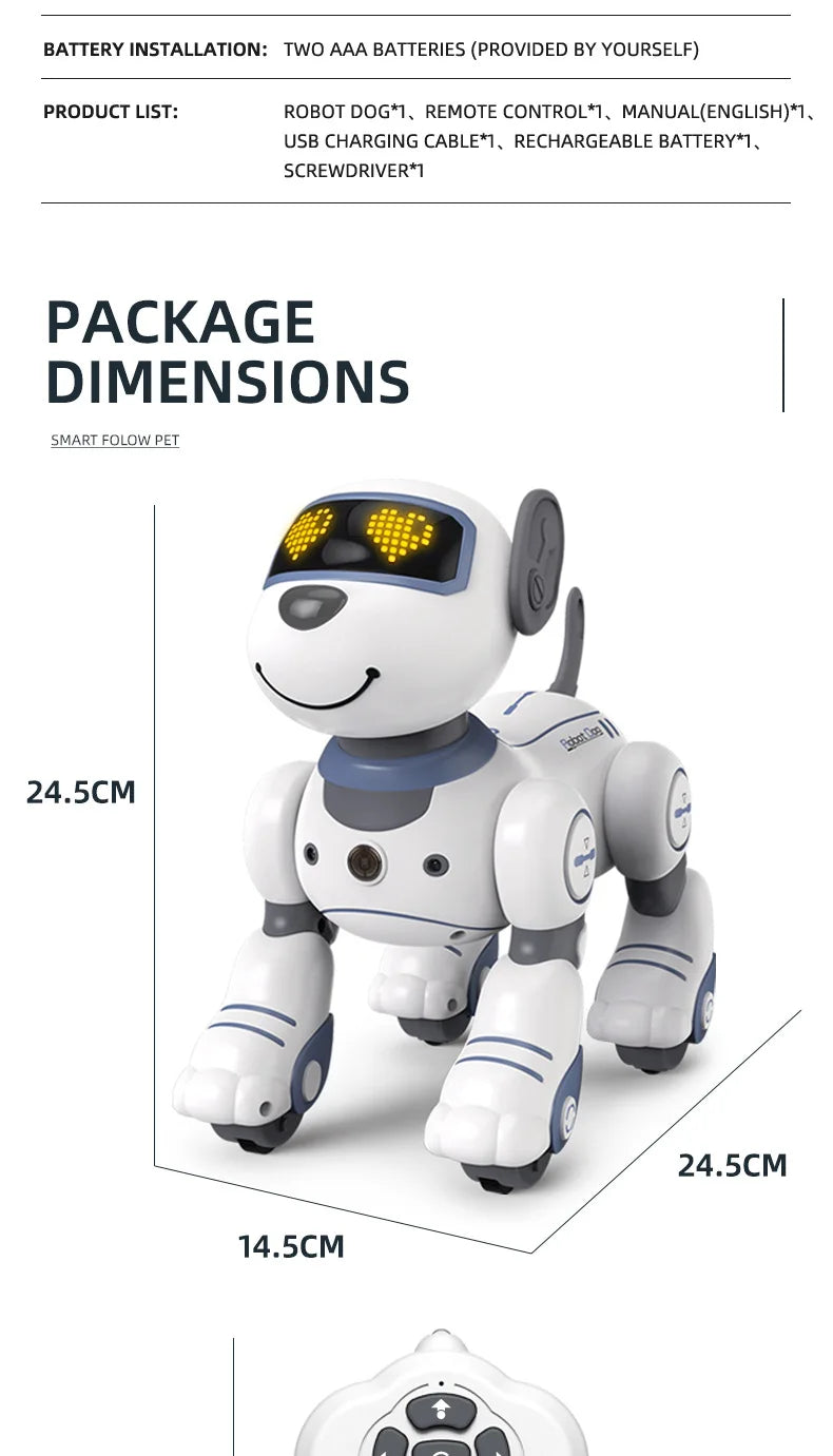 Smart Robotic Dog Toy: Voice Control, Programmable Stunt Tricks, Touch Sensing, Music & Dance, Gift for Boys Kids