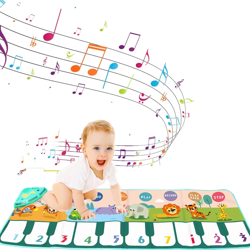 15*43" Baby Toys Waterproof Piano Mat Musical Baby Development Games for 1 Years Activity Gym Baby Play Mat for Boys Girls Gifts