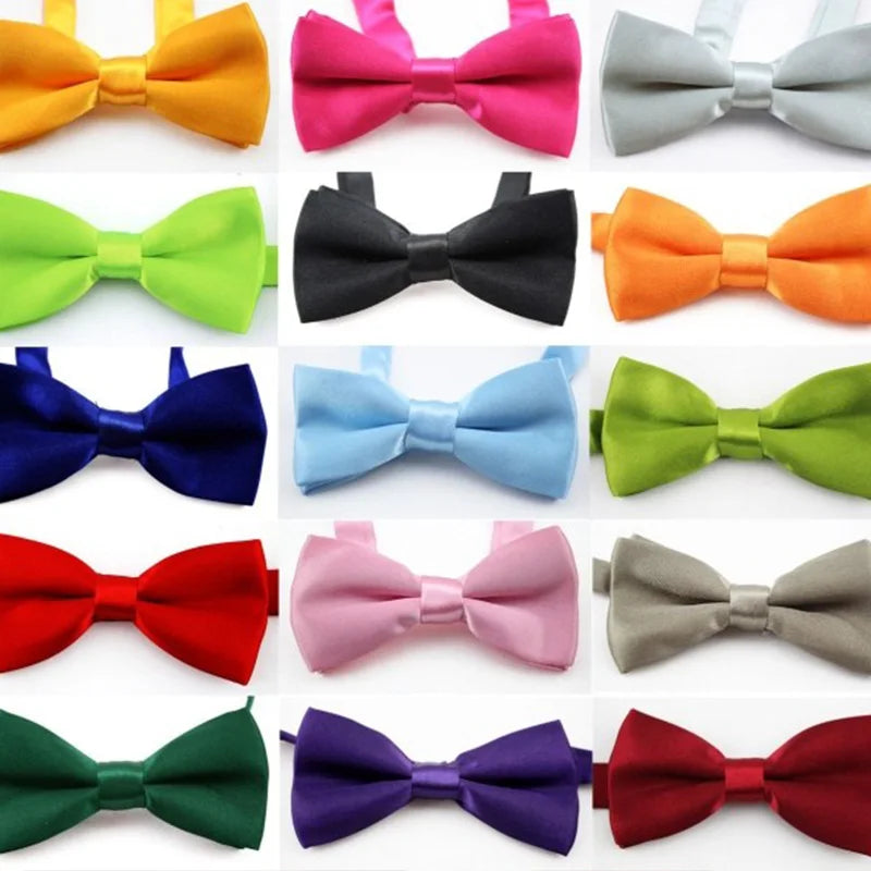 Classic Kids Bowtie Boys Grils Baby Children Bow Tie Fashion Solid Color Mint Green Red Black White  Butterfly Gravata