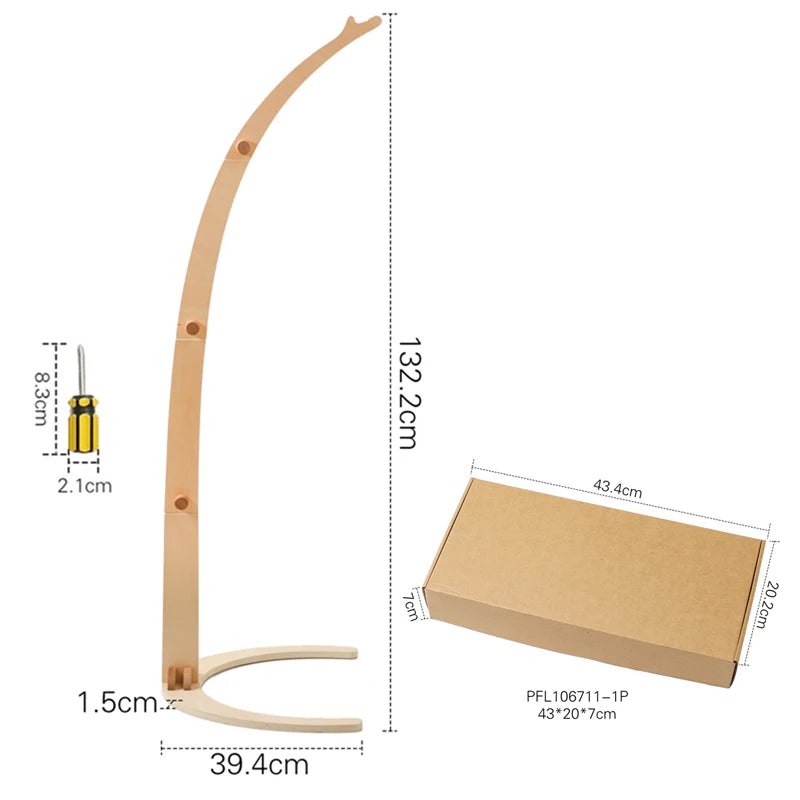 Baby Wooden Mobile Crib Bed Bell Floor Stand Infant Hanging Toys Holder Wood Newborn Bed Decoration Bedding Supplies Kids Gift