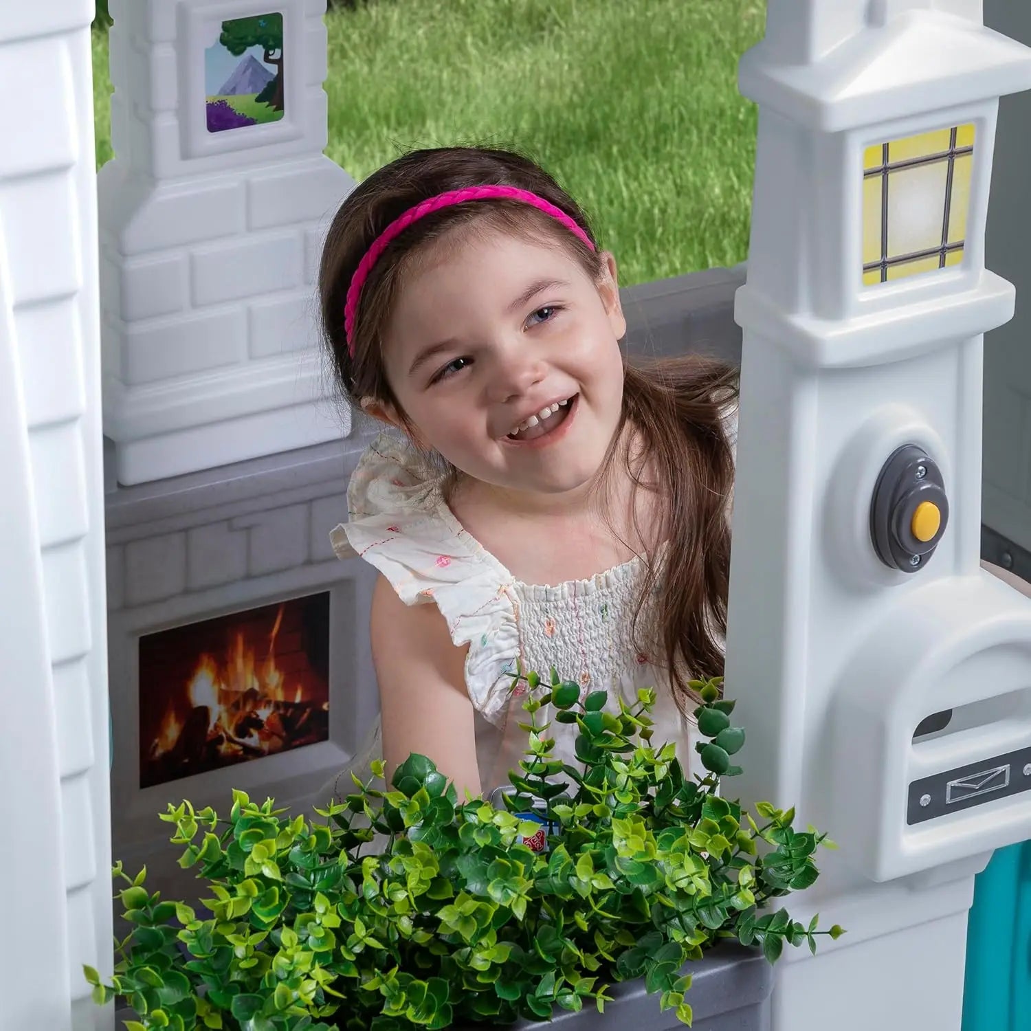 Neat & Tidy Cottage Kids Playhouse, Indoor/Outdoor Playset, Interactive Play with Sounds, Made of Durable Plastic, Customized