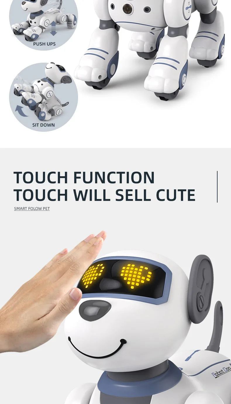 Smart Robotic Dog Toy: Voice Control, Programmable Stunt Tricks, Touch Sensing, Music & Dance, Gift for Boys Kids