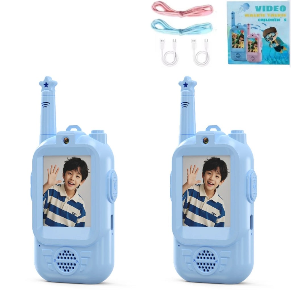 2PC Kids Video Walkie Talkies USB Charging Indoor Outdoor Recreation High Definition Intercom Kids Toys Birthday Gifts Ages 3-12