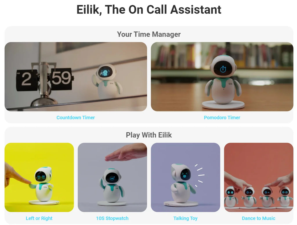 Eilik Smart Robot Pet Toy AI Emotional Intelligent Companion Pets Robot Touch Intractive Desktop Toys Children Adult Fun Gifts