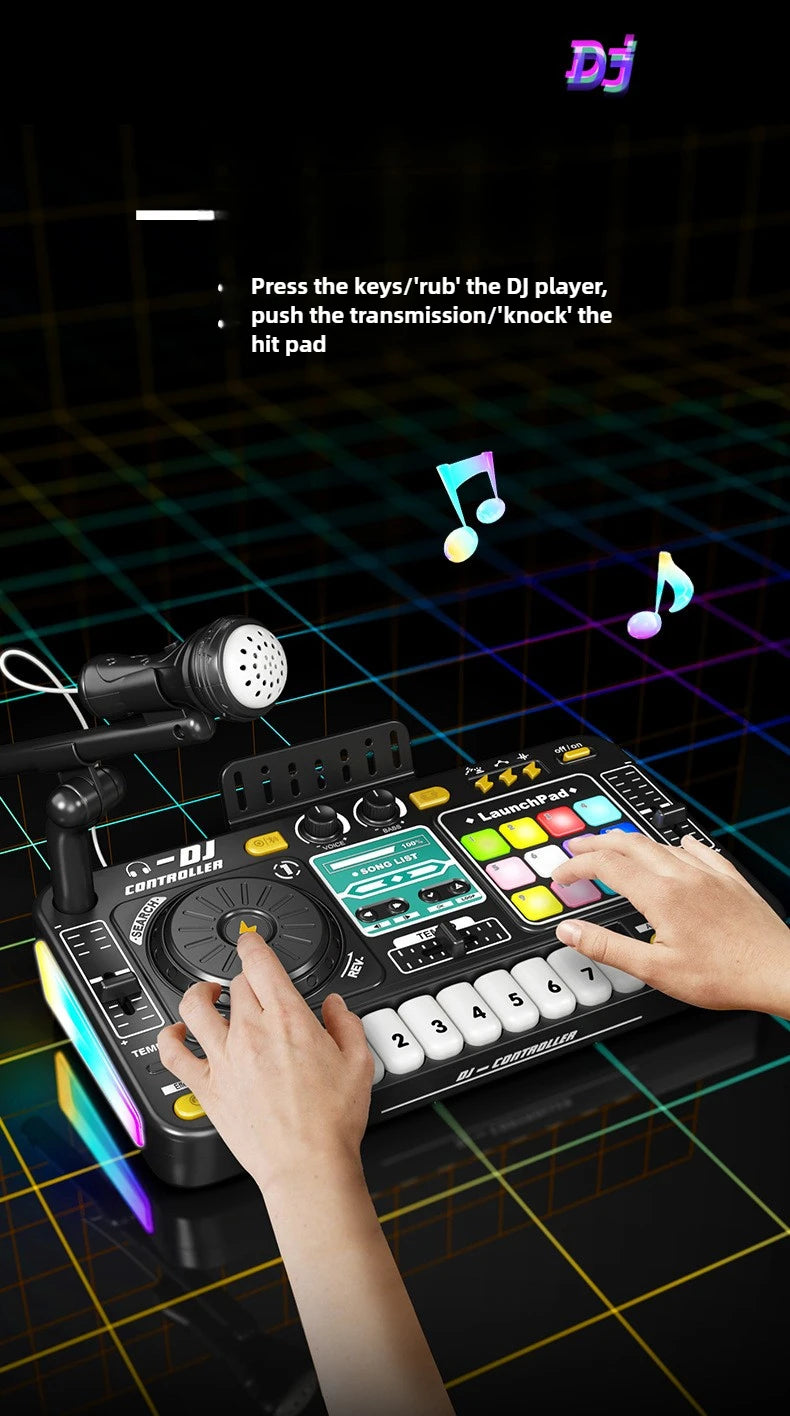 Children Music Toy Simulation Dj Mixer Controller Multifunctional Electronic Organ Dj Player Entertainment Toy Christmas Gifts