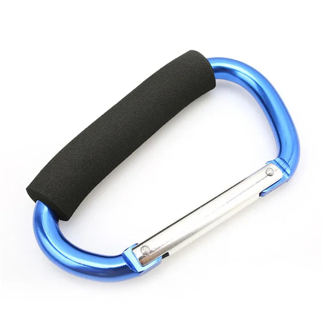 Large Carabiner Stroller Hooks Organizer Aluminum D Ring Spring Snap Keychain Clip Carry Handle for Hanging Purses Shopping Bags