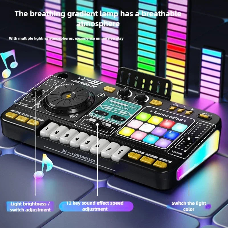 Children Music Toy Simulation Dj Mixer Controller Multifunctional Electronic Organ Dj Player Entertainment Toy Christmas Gifts