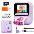 New Kids Instant Digital Camera 2.4 Inch IPS Screen 8X Zoom Mini Single Color Print Camera For Kids 3-12 Years Birthday Gifts
