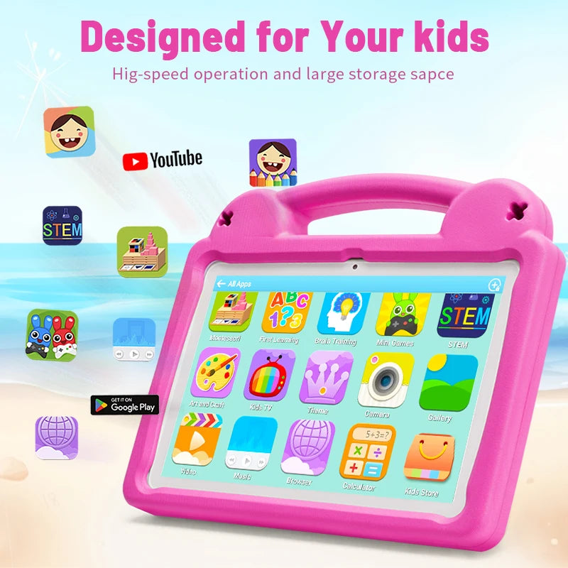ANRY R16Pro Kids Tablet 10 Inch Android 15 Tablet 8GB(3+5GB) 64GB ROM Dual Camera Learning Education Tablet PC Gift for Children