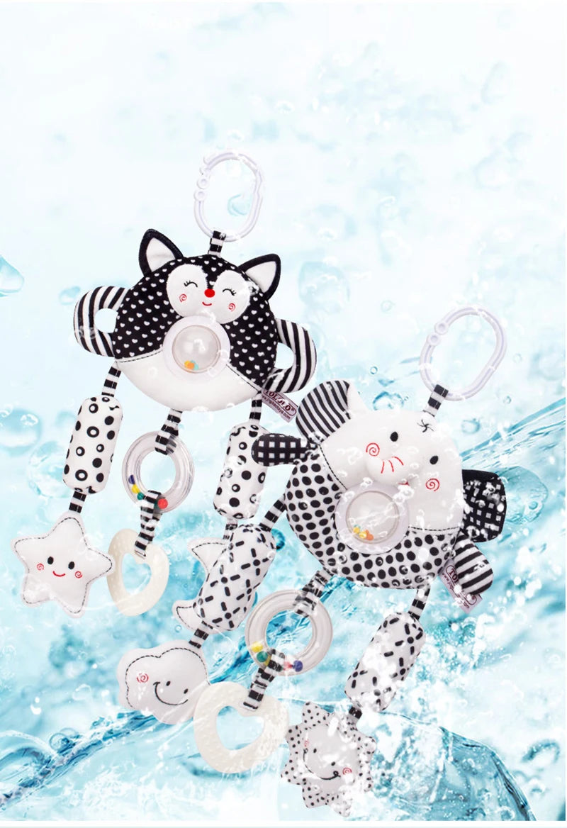 Baby Car Seat Toys for Babies 0 12 Months Kick Play Activity Center Spiral Plush Hanging Toys for Car Seat Stroller Crib Rattle