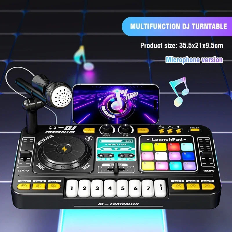 Children Music Toy Simulation Dj Mixer Controller Multifunctional Electronic Organ Dj Player Entertainment Toy Christmas Gifts
