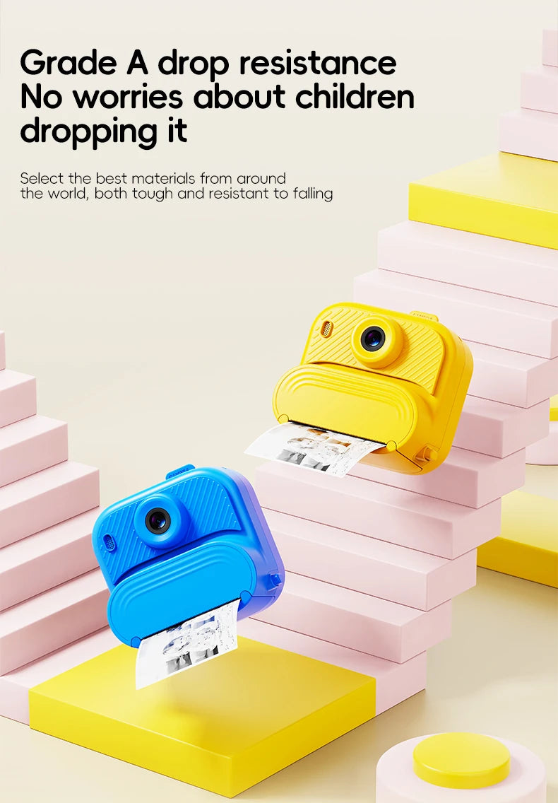 48MP DIY Instant Print Camera for Kids 1080P HD Toddler Camera Ages 3-12 Toy Cameras Christmas Gift Idea with Print Function