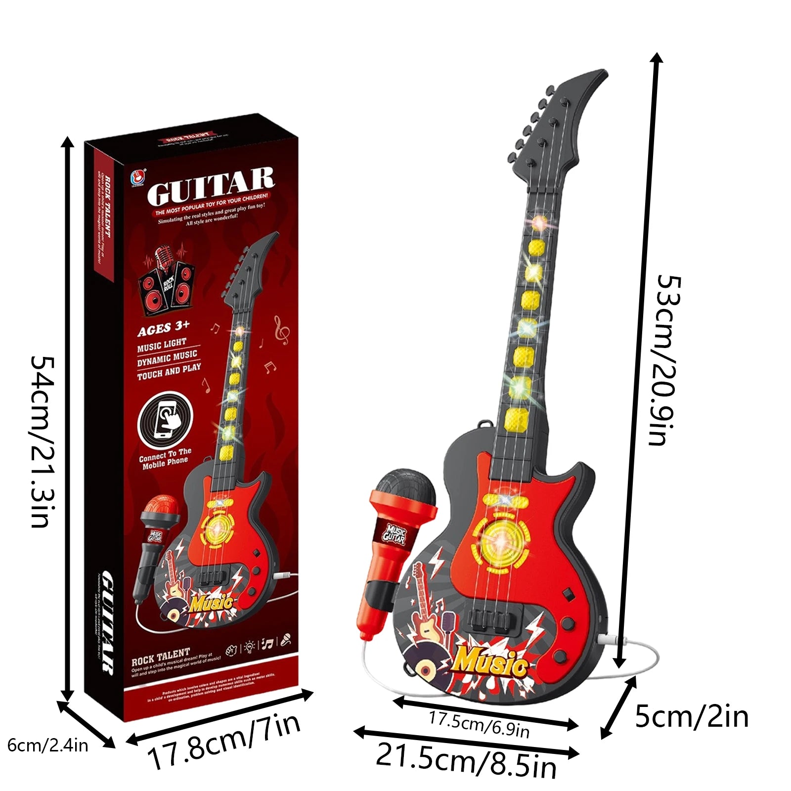 Children'S Guitar And Microphone Toys Guitar Played By Infants And Young Party Children'S Performance Home Instruments